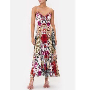 Camilla 'Reign Of Roses' Tie-Front Silk Maxi Dress, Multicolor